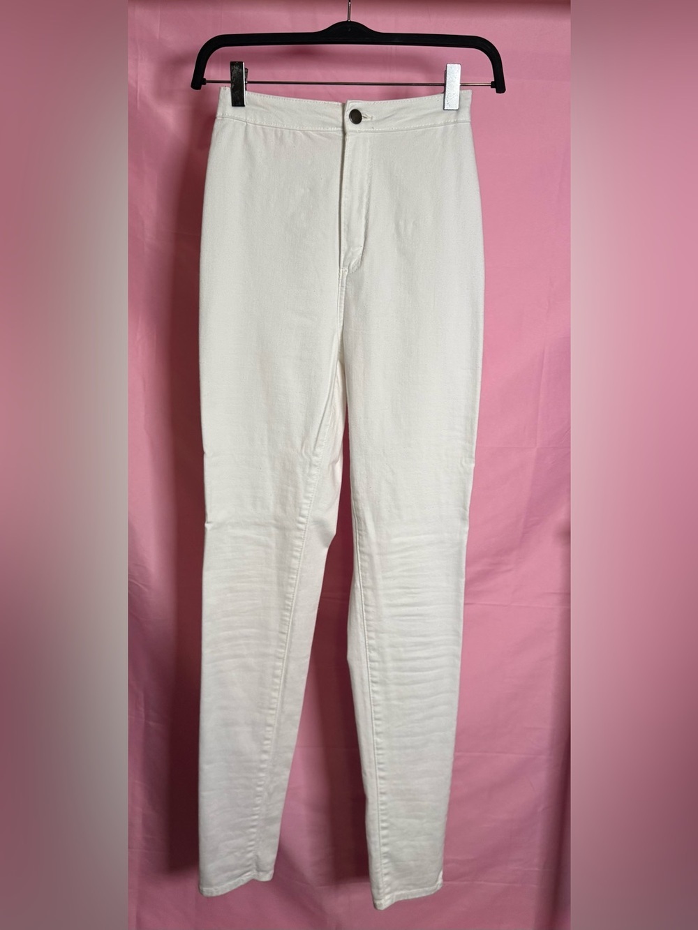 Fashion Nova White Skinny High-Rise Jeans
